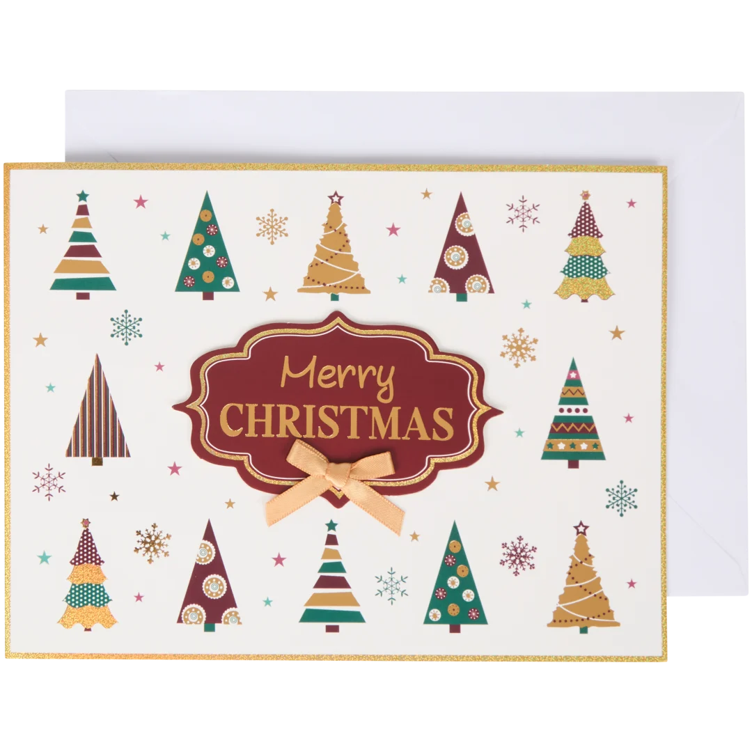 Carte de Noël avec film pailleté