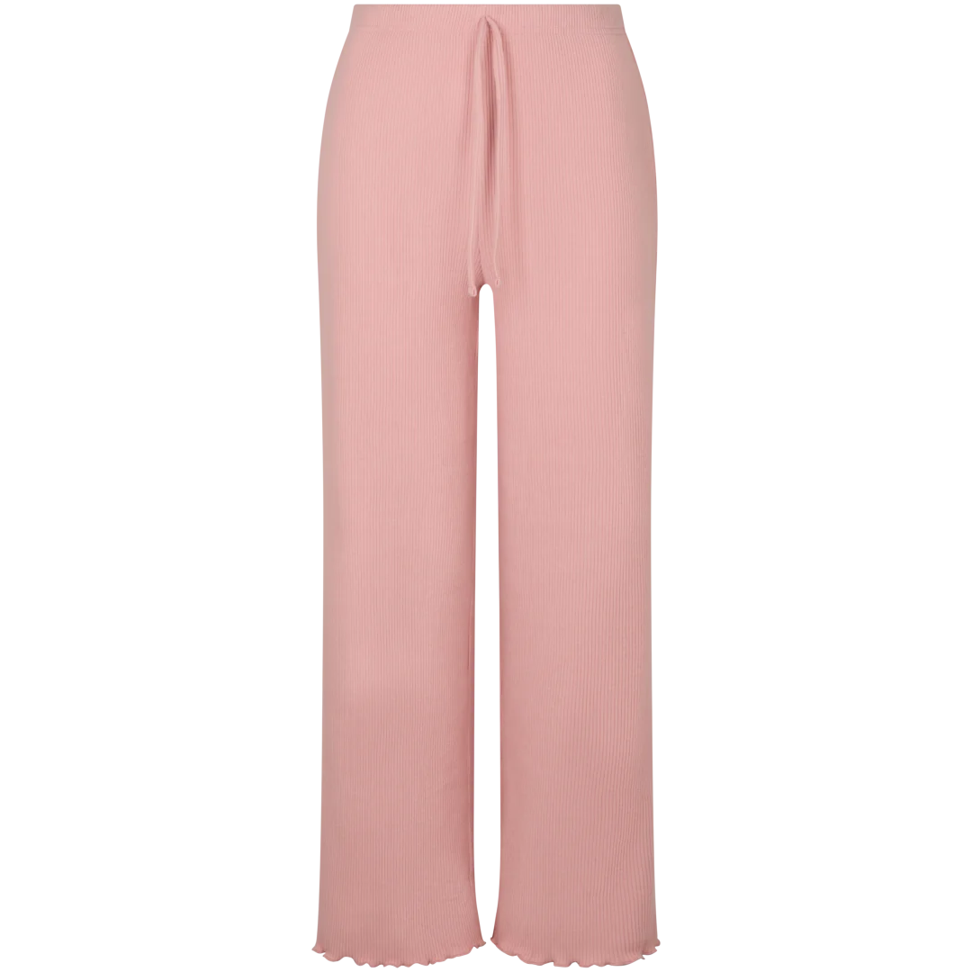 Calças de pijama em tecido canelado