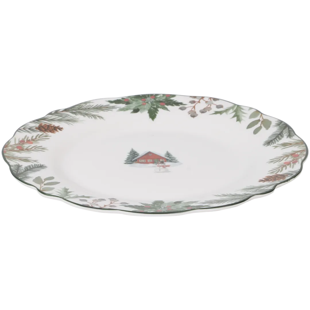 Prato de sobremesa em porcelana Winter Forest