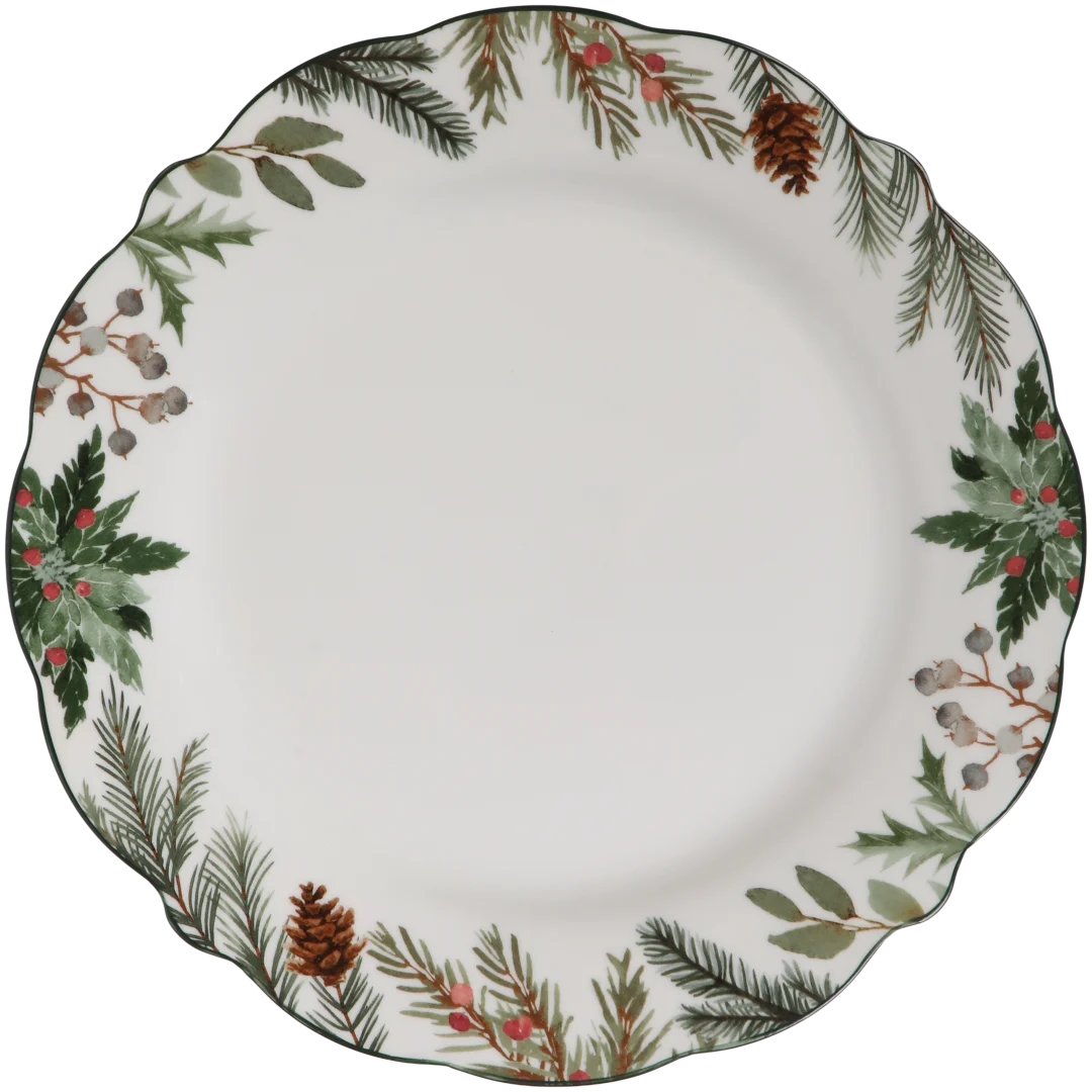 Prato de jantar em porcelana Winter Forest