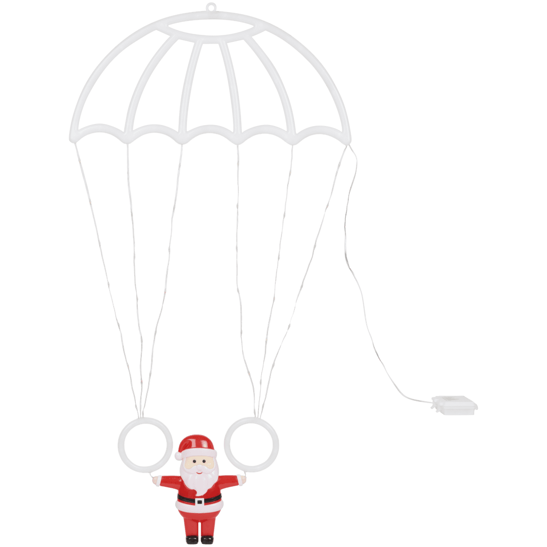 Pai Natal com paraquedas LED