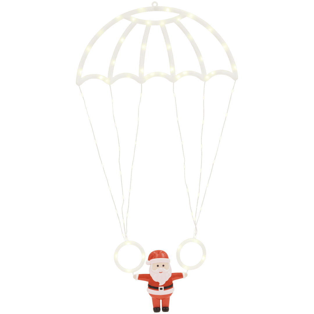 Pai Natal com paraquedas LED