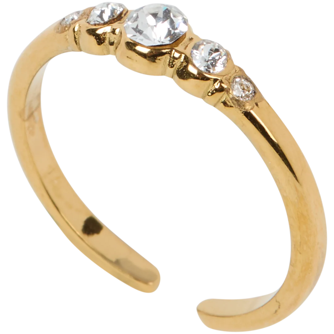 Inel placat cu aur cu cristale Swarovski