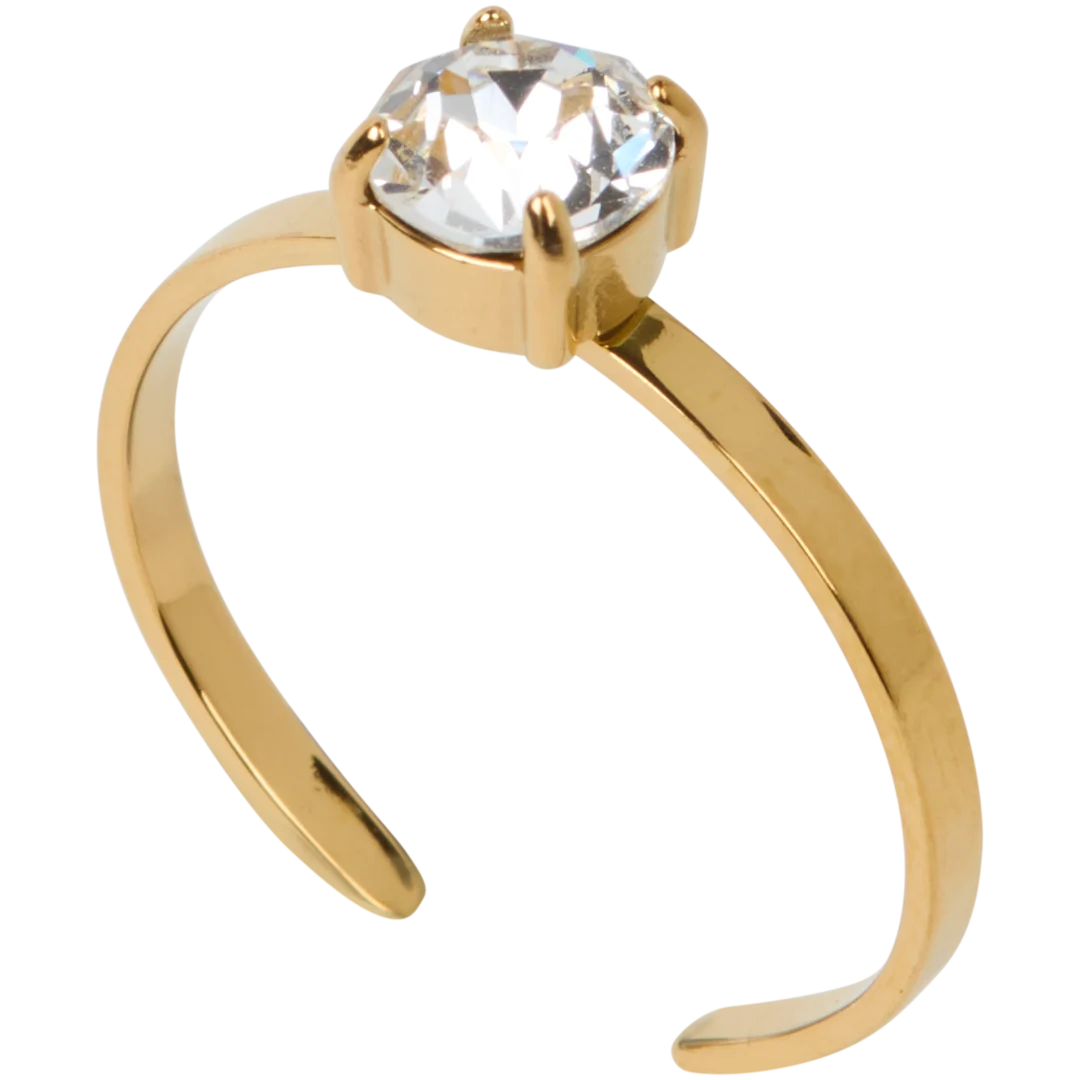 Inel placat cu aur cu cristale Swarovski