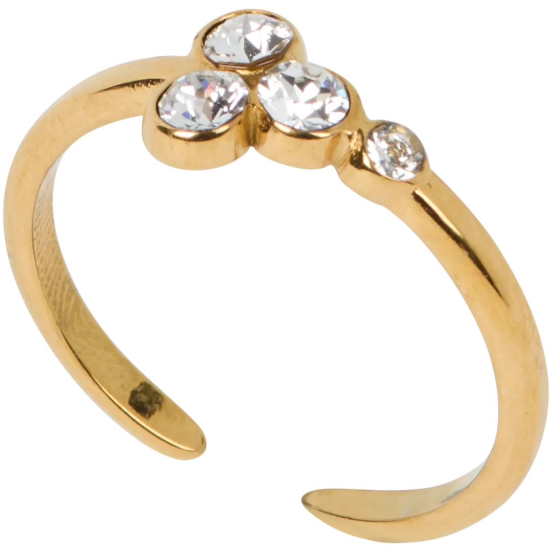 Inel placat cu aur cu cristale Swarovski