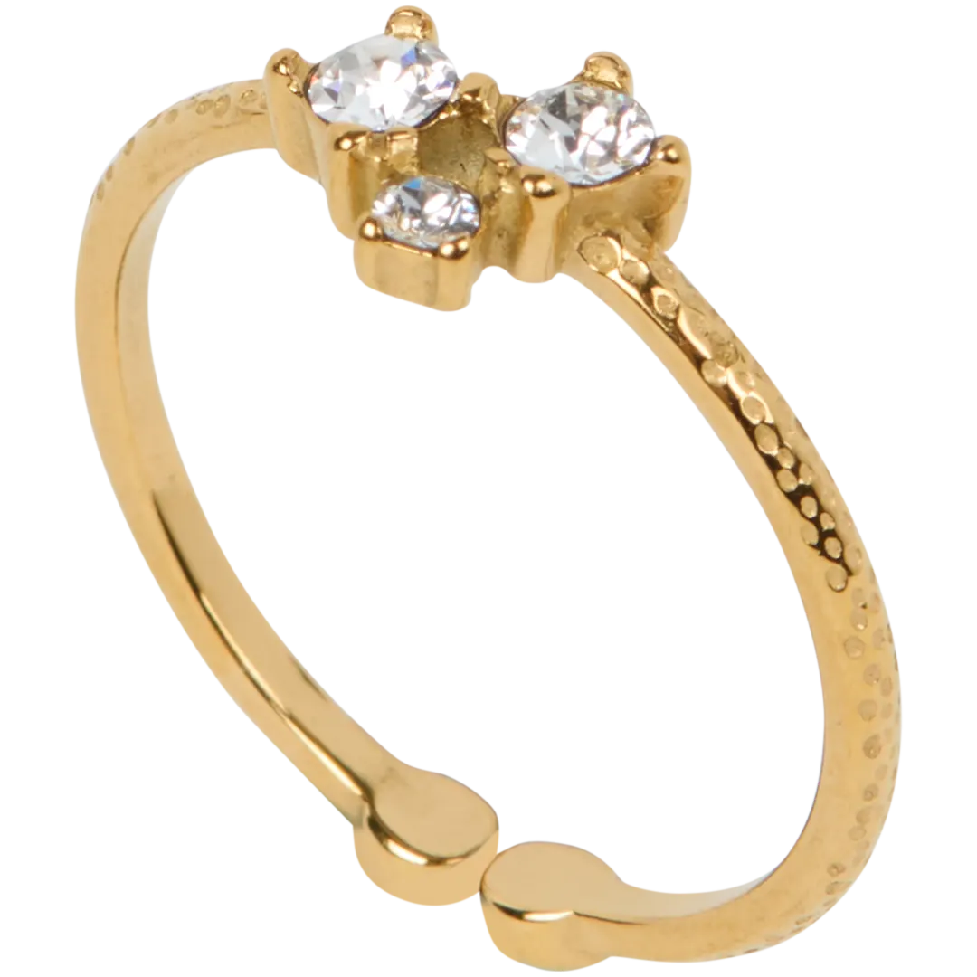 Inel placat cu aur cu cristale Swarovski