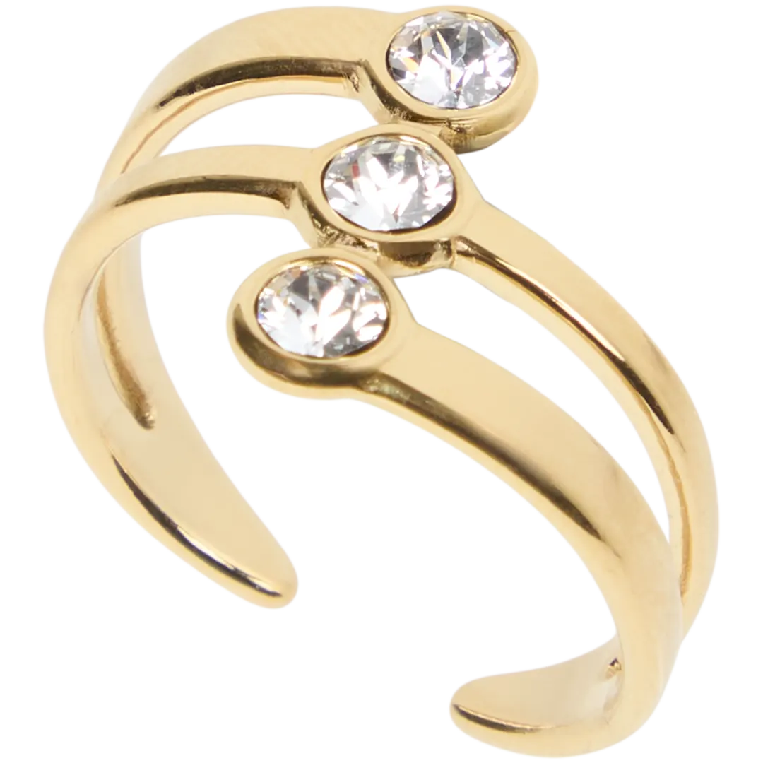 Bague dorée avec Swarovski
