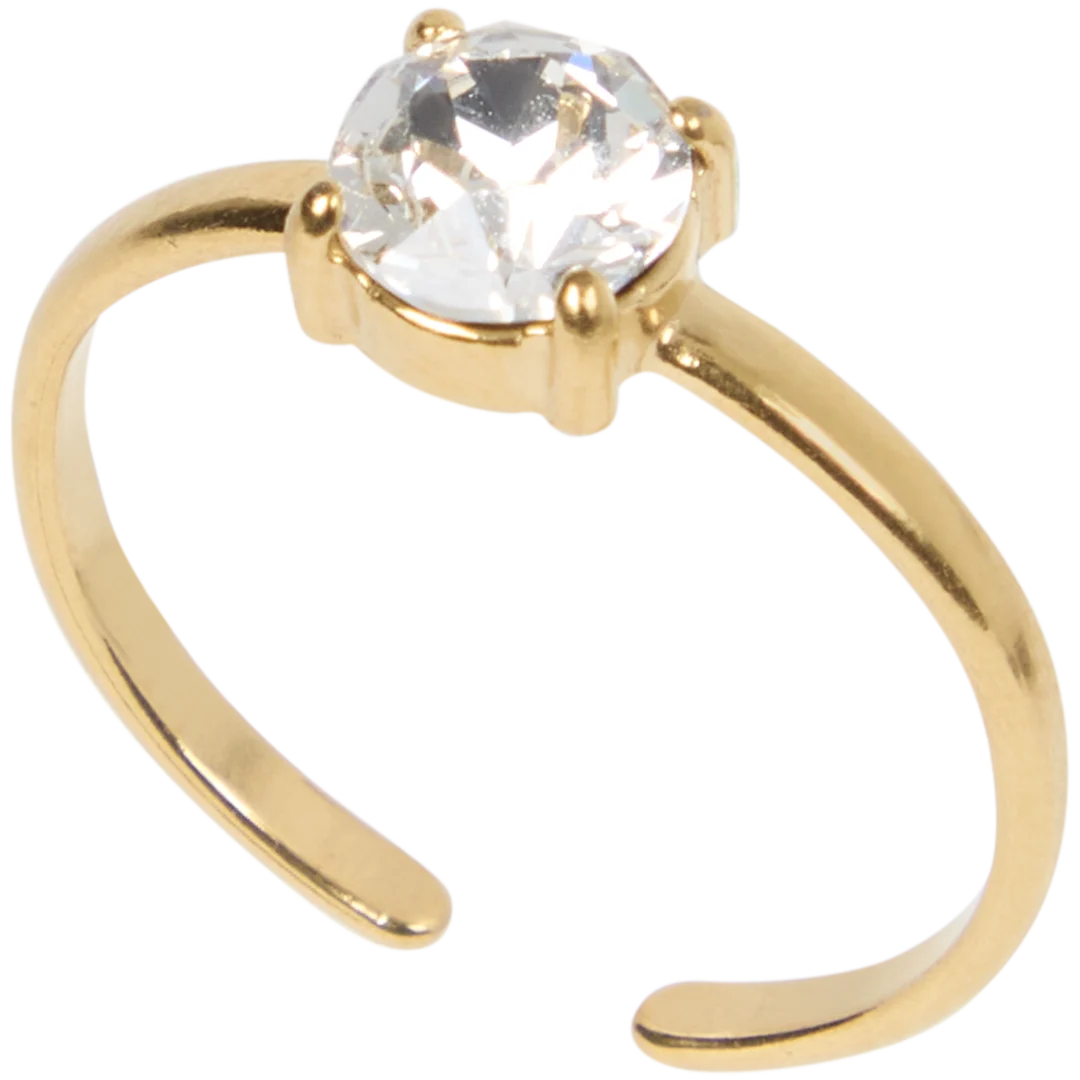 Bague dorée avec Swarovski
