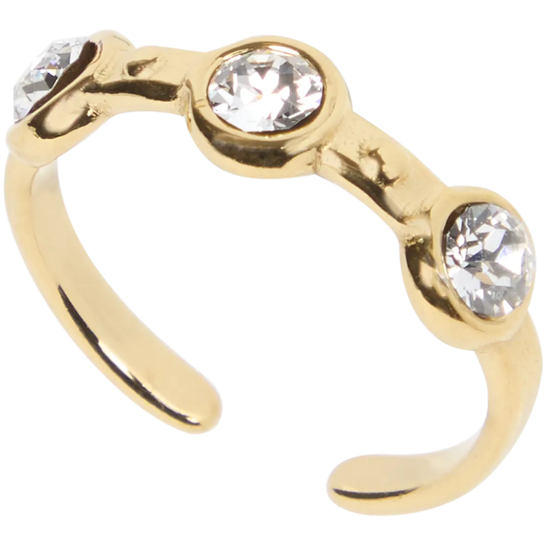 Bague dorée avec Swarovski