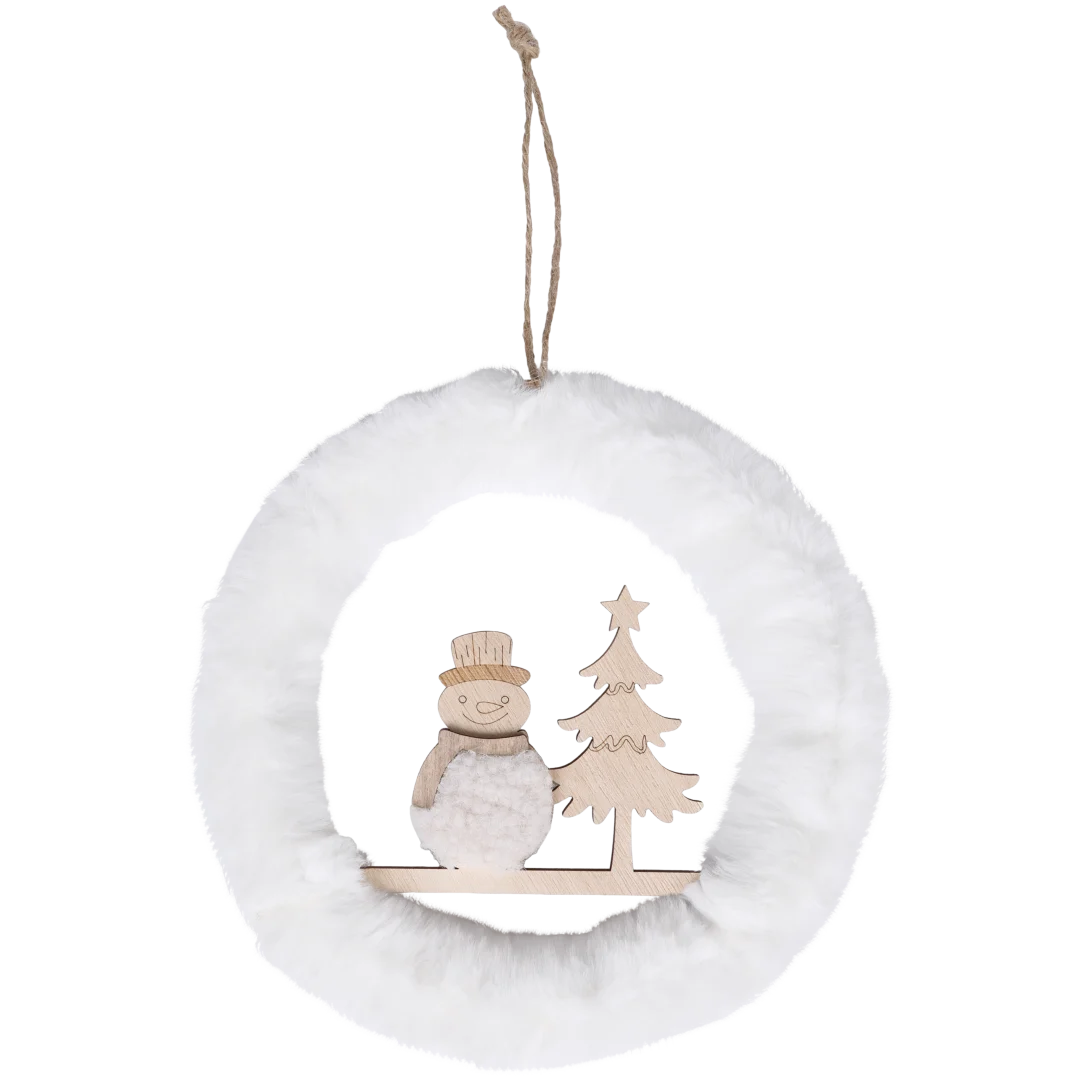 Weihnachtsanhänger mit Kunstpelz