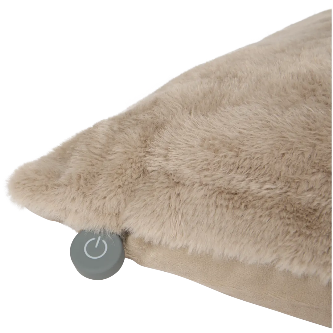 Coussin chauffant rechargeable en fausse fourrure