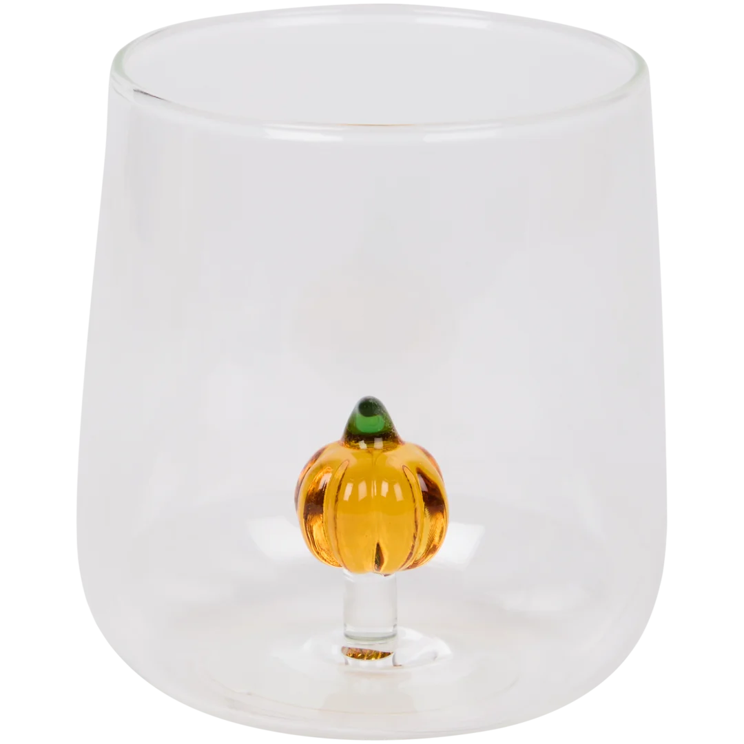 Glas met herfstfiguur