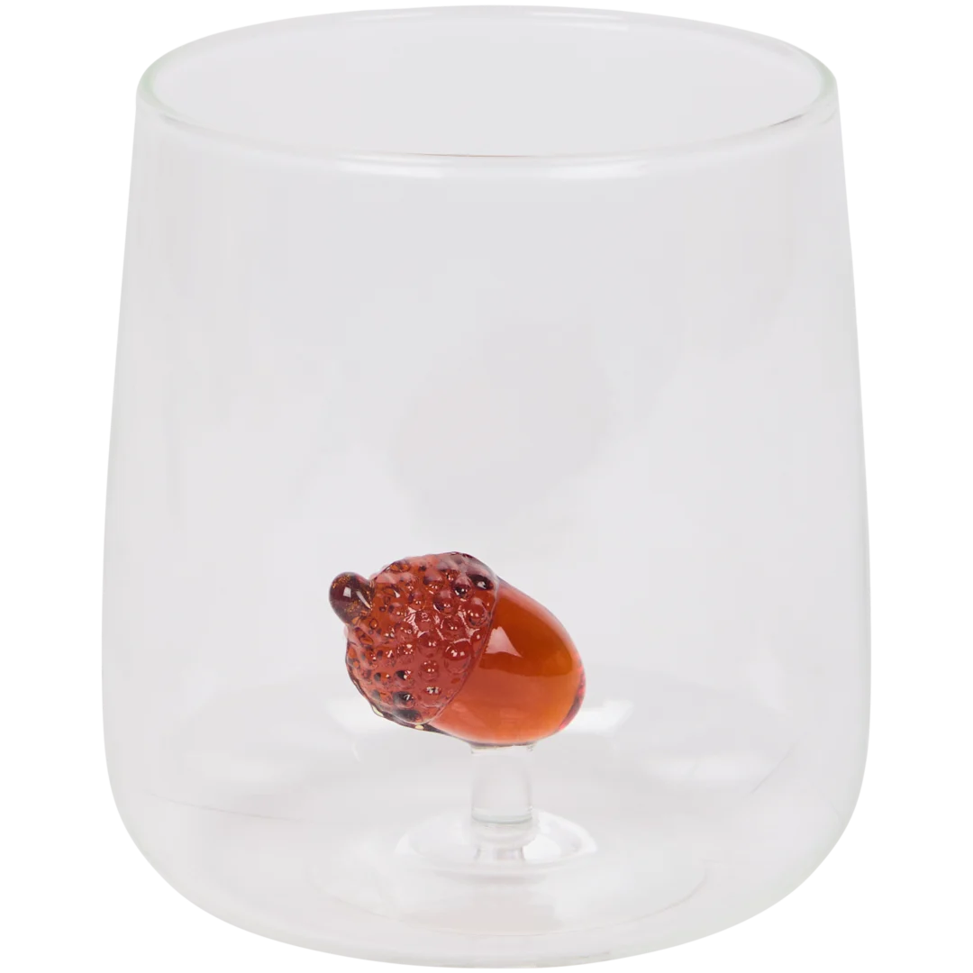 Glas met herfstfiguur