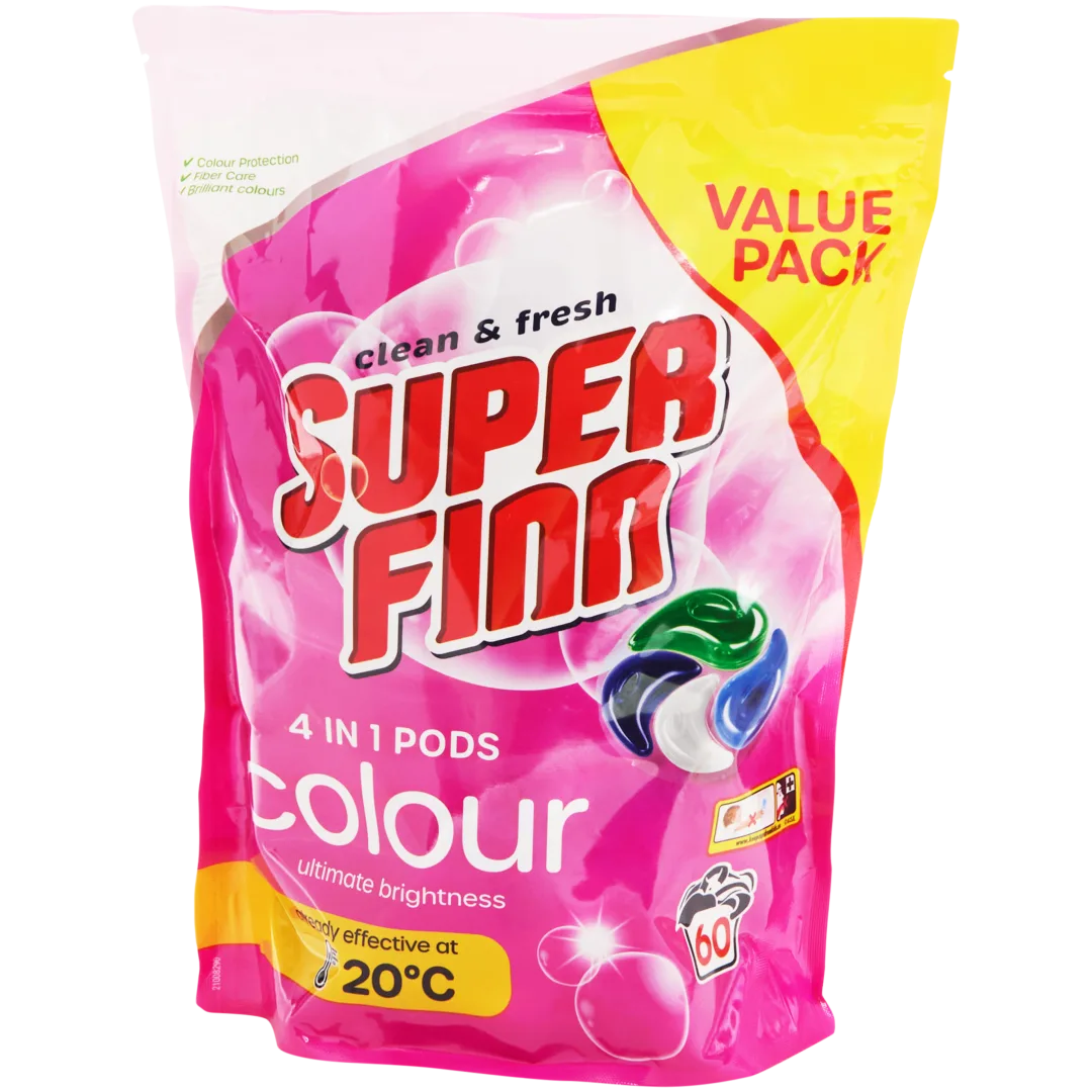 Capsules de lessive 4-en-1 Superfinn Couleur