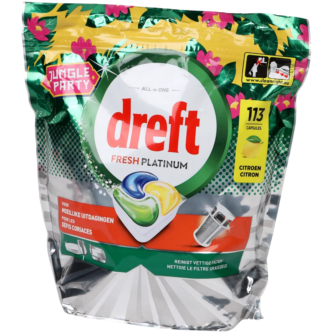Dreft Fresh Platinum vaatwastabs Jungle Party 1