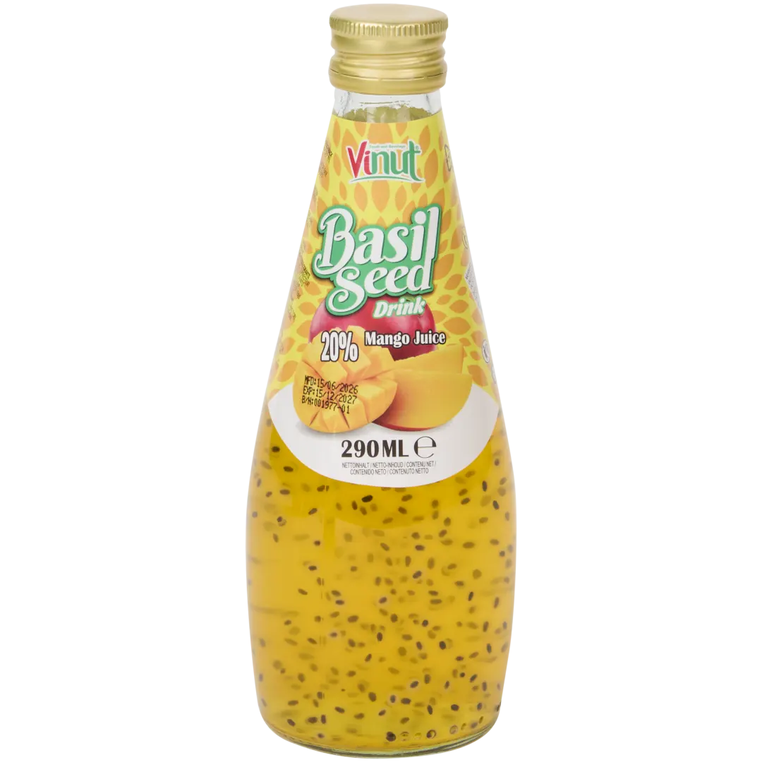 Fruitdrank met basilicumzaadjes