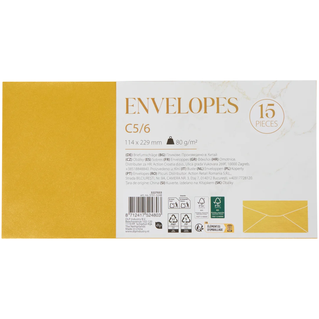 Enveloppes colorées C5/6