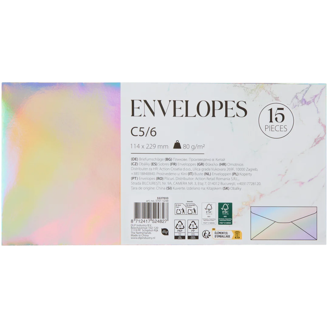Envelopes coloridos C5/6