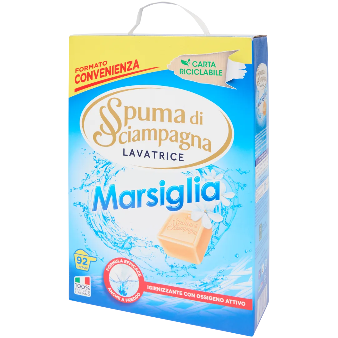 Detersivo in polvere Spuma di sciampagna Sapone di Marsiglia