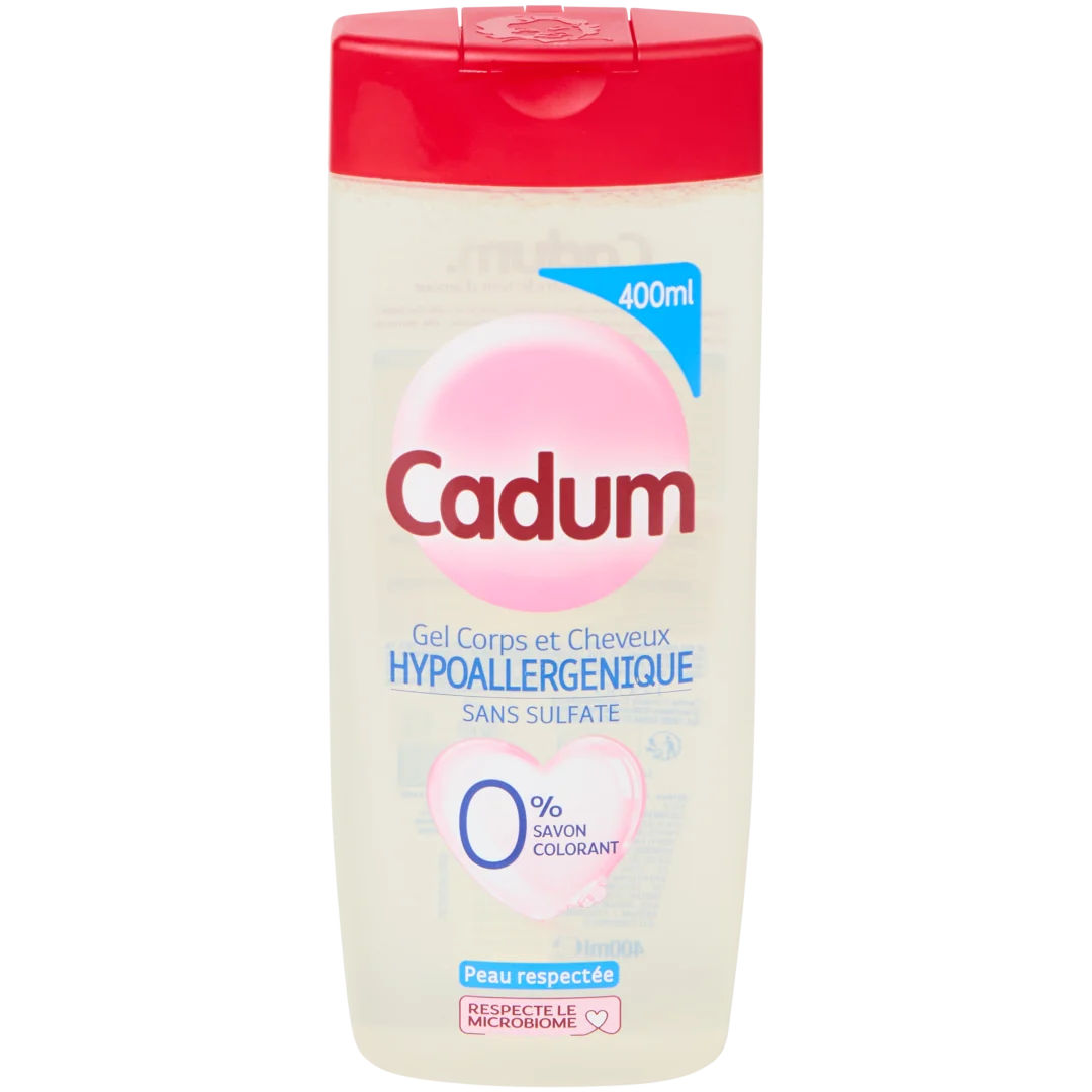Gel douche et shampoing 2 en 1 Cadum Hypoallergénique