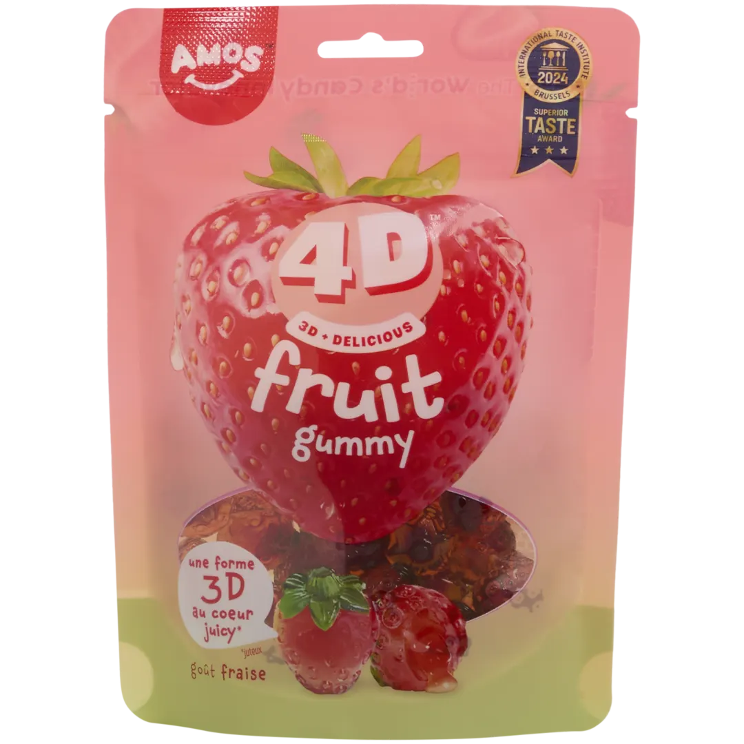 Amos 4D Fruchtgummis Erdbeere