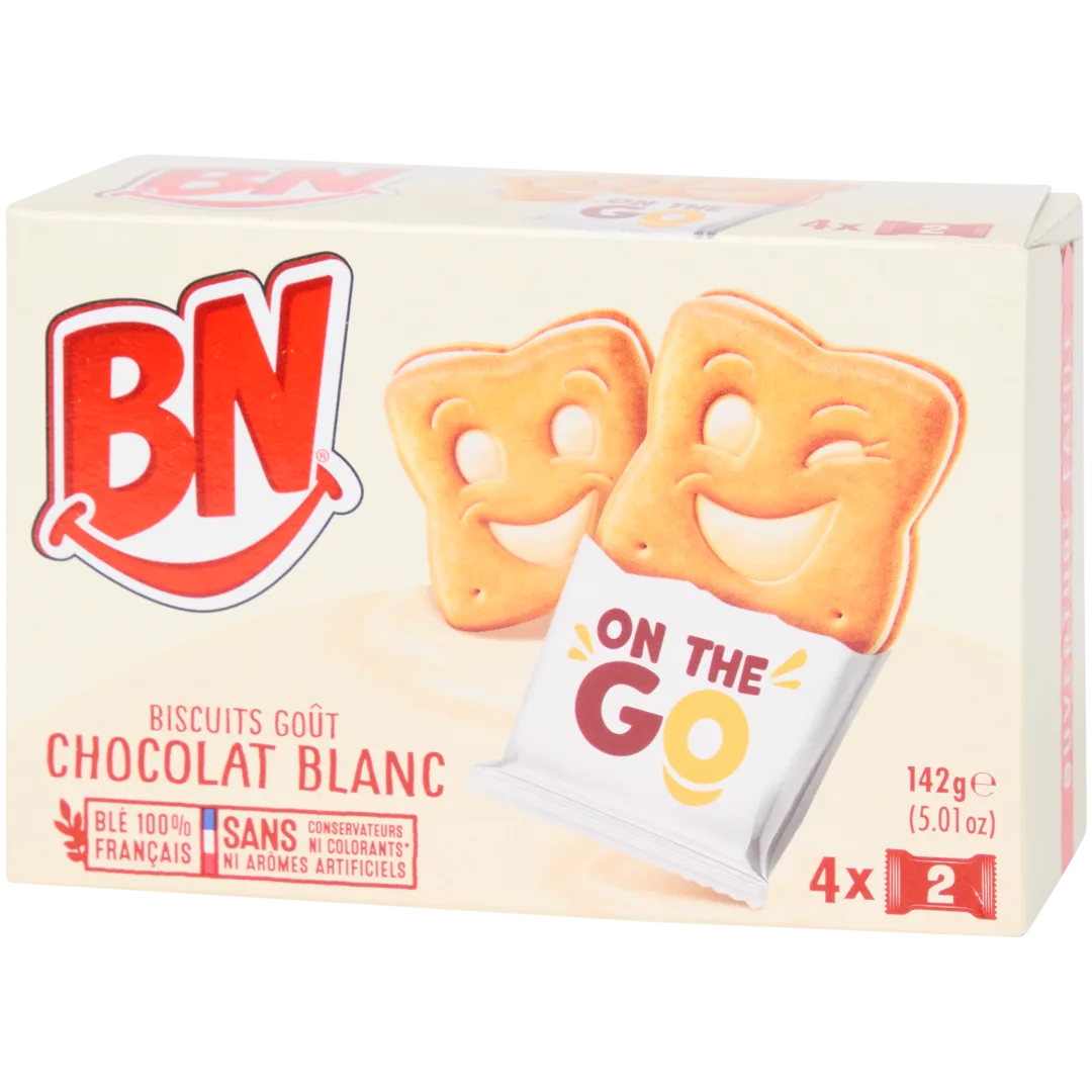 Biscuits avec des morceaux de chocolat blanc BN on the go