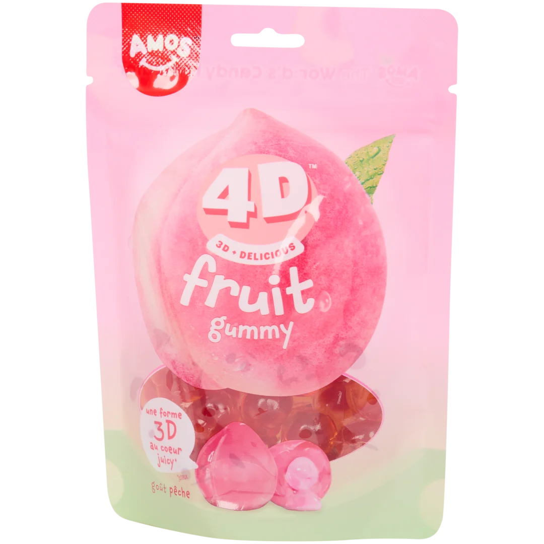 Amos 4D gummy Perzik