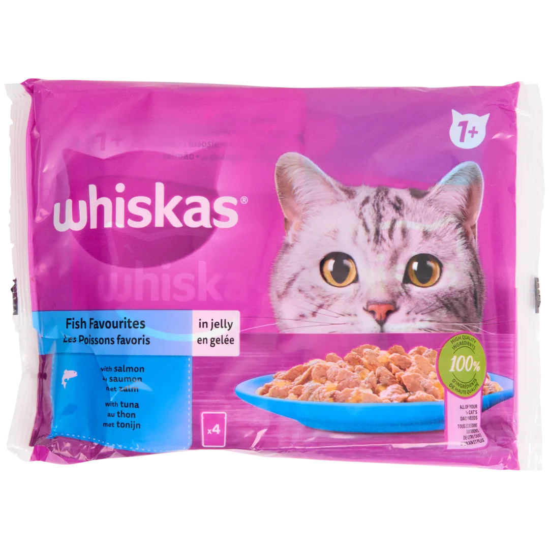 Whiskas maaltijdzakjes Zalm & Tonijn 1