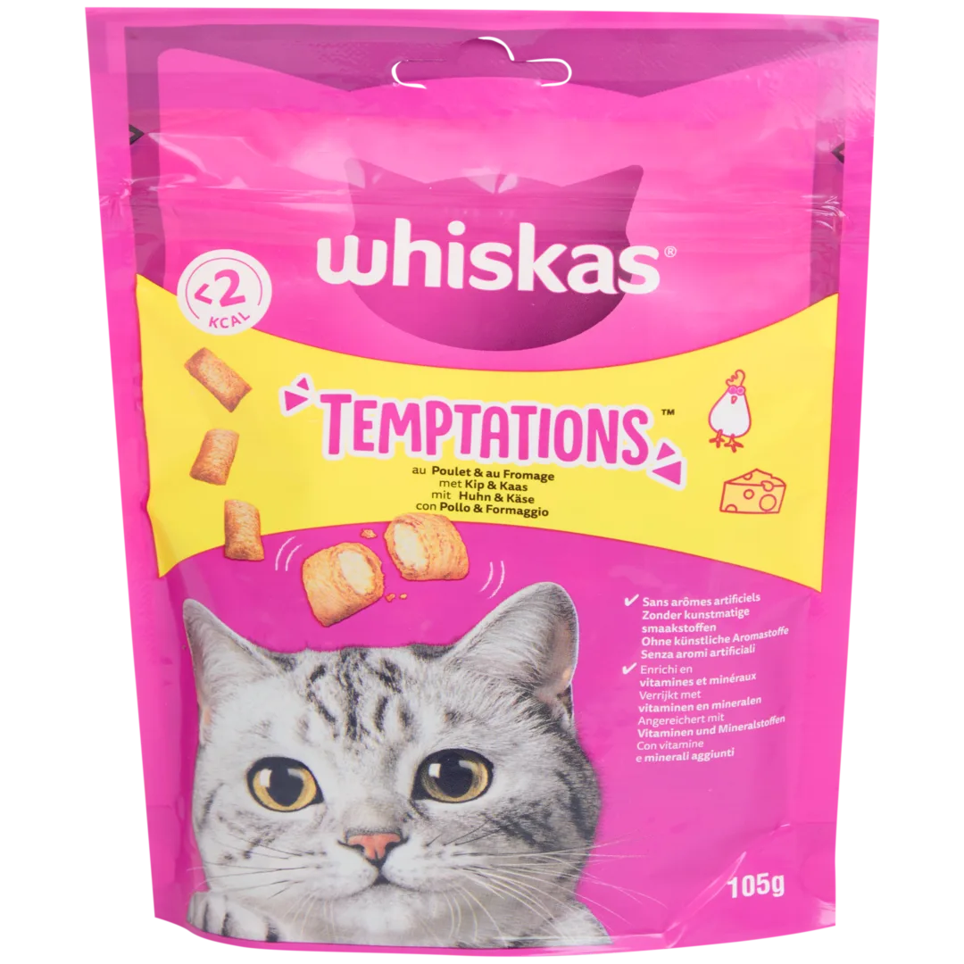 Friandises pour chat Whiskas Temptations Poulet et fromage 1