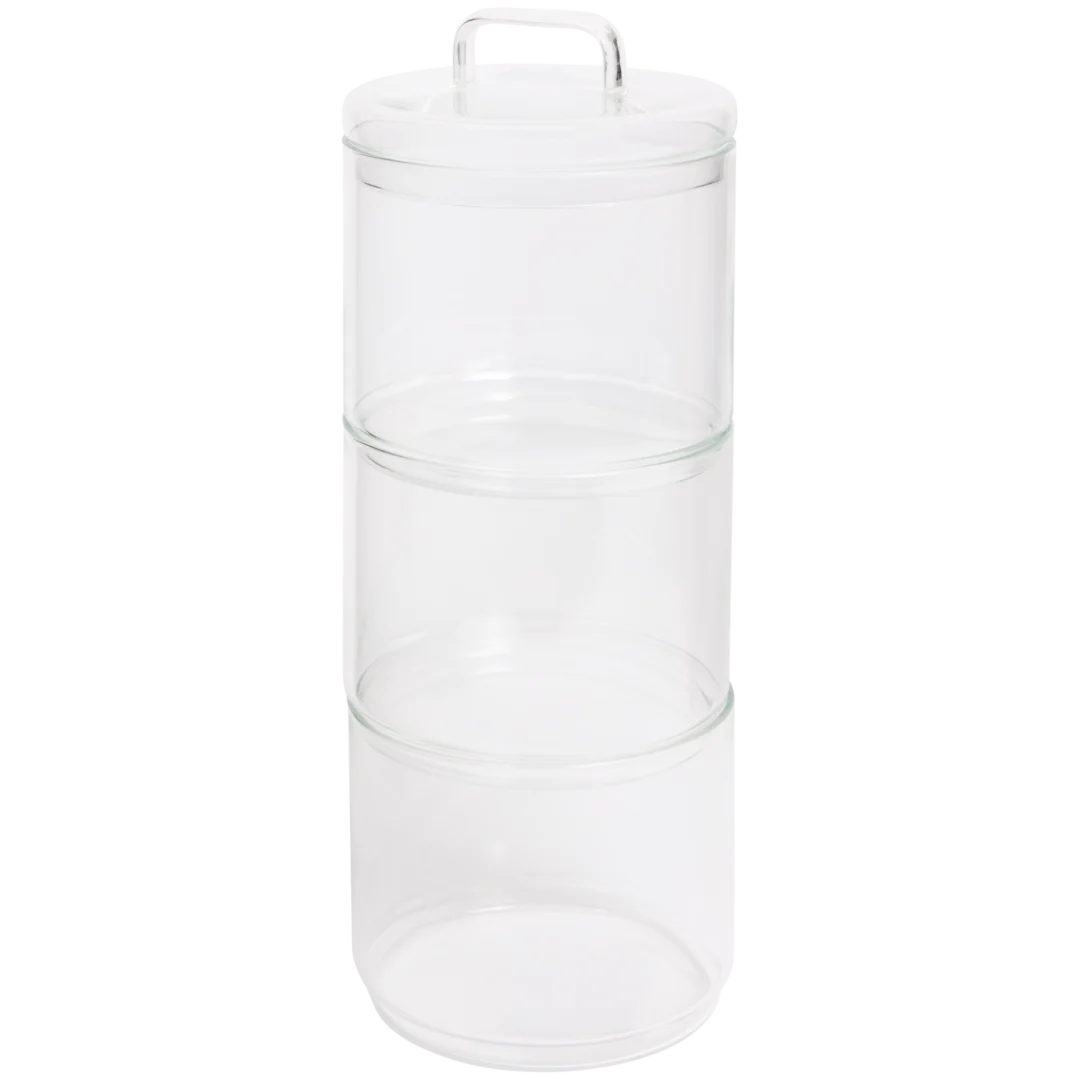 Stapelbare Vorratsbehälter aus Glas