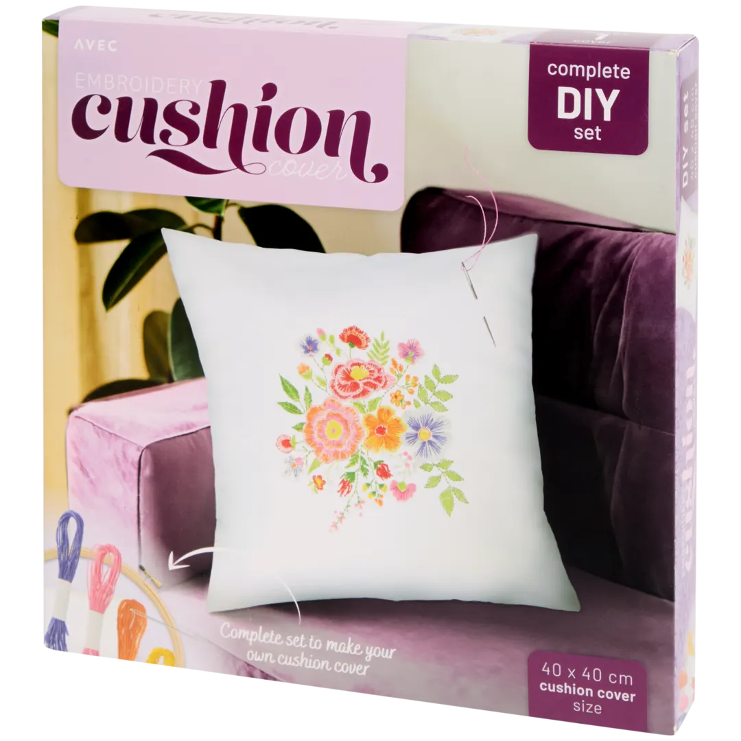 Kit per ricamare la tua federa per cuscino Avec