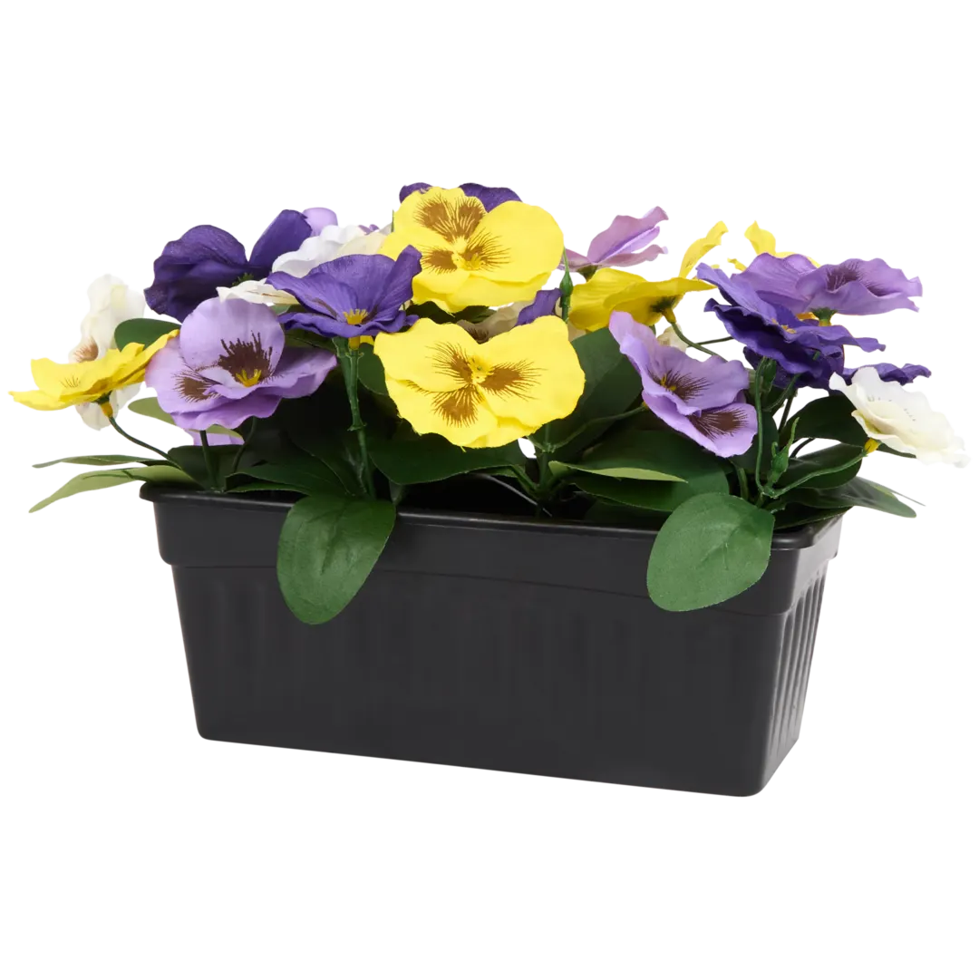 Flores artificiais em recipiente