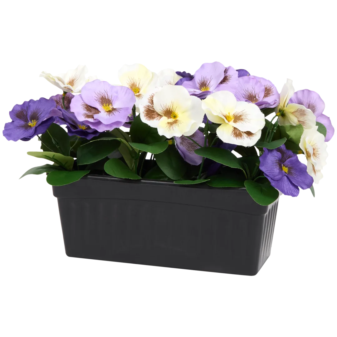 Flores artificiais em recipiente