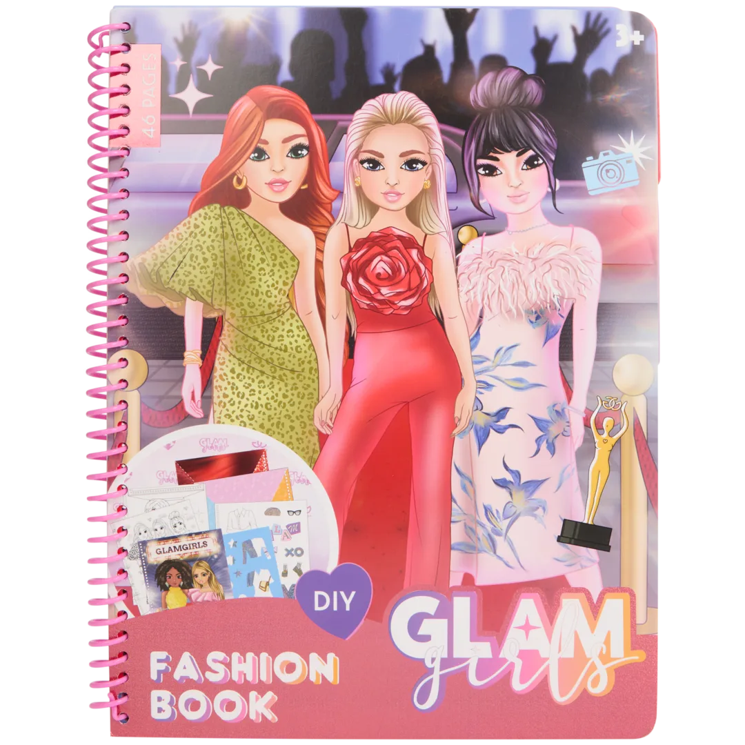 Kolorowanka o projektowaniu mody Glam Girls 1