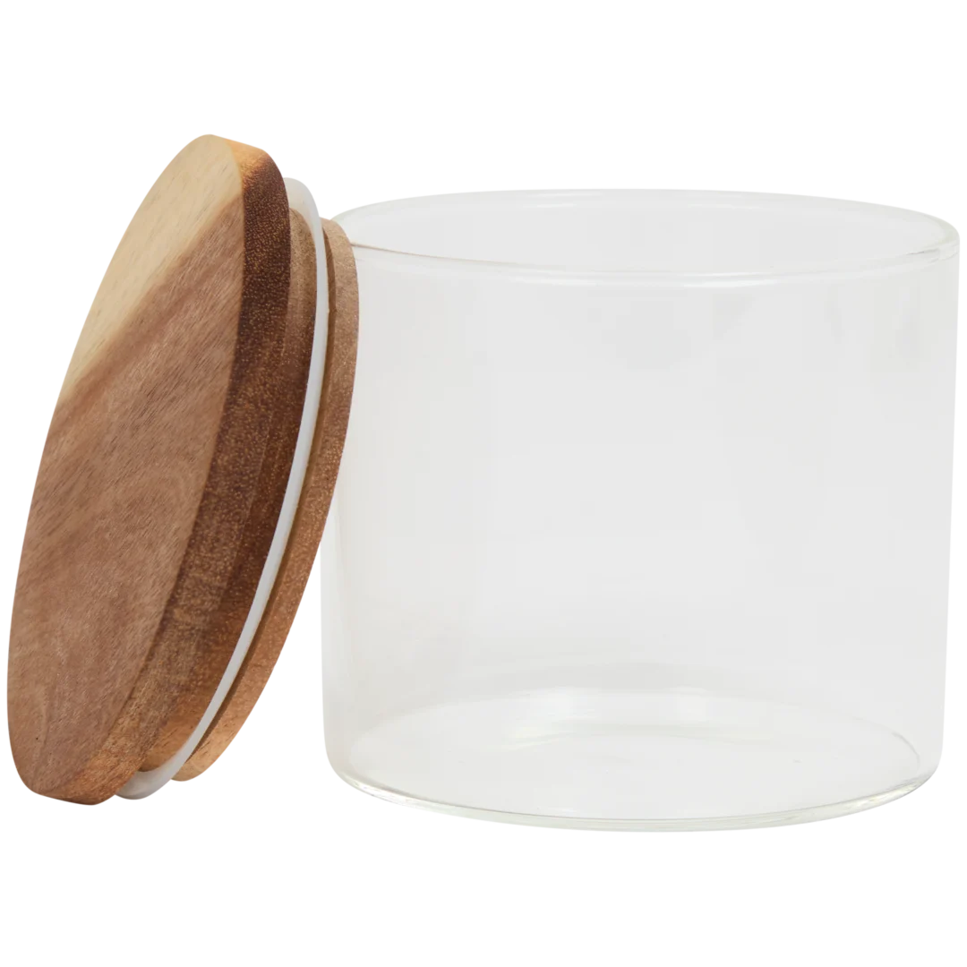 Pot à provisions avec couvercle en bois 2