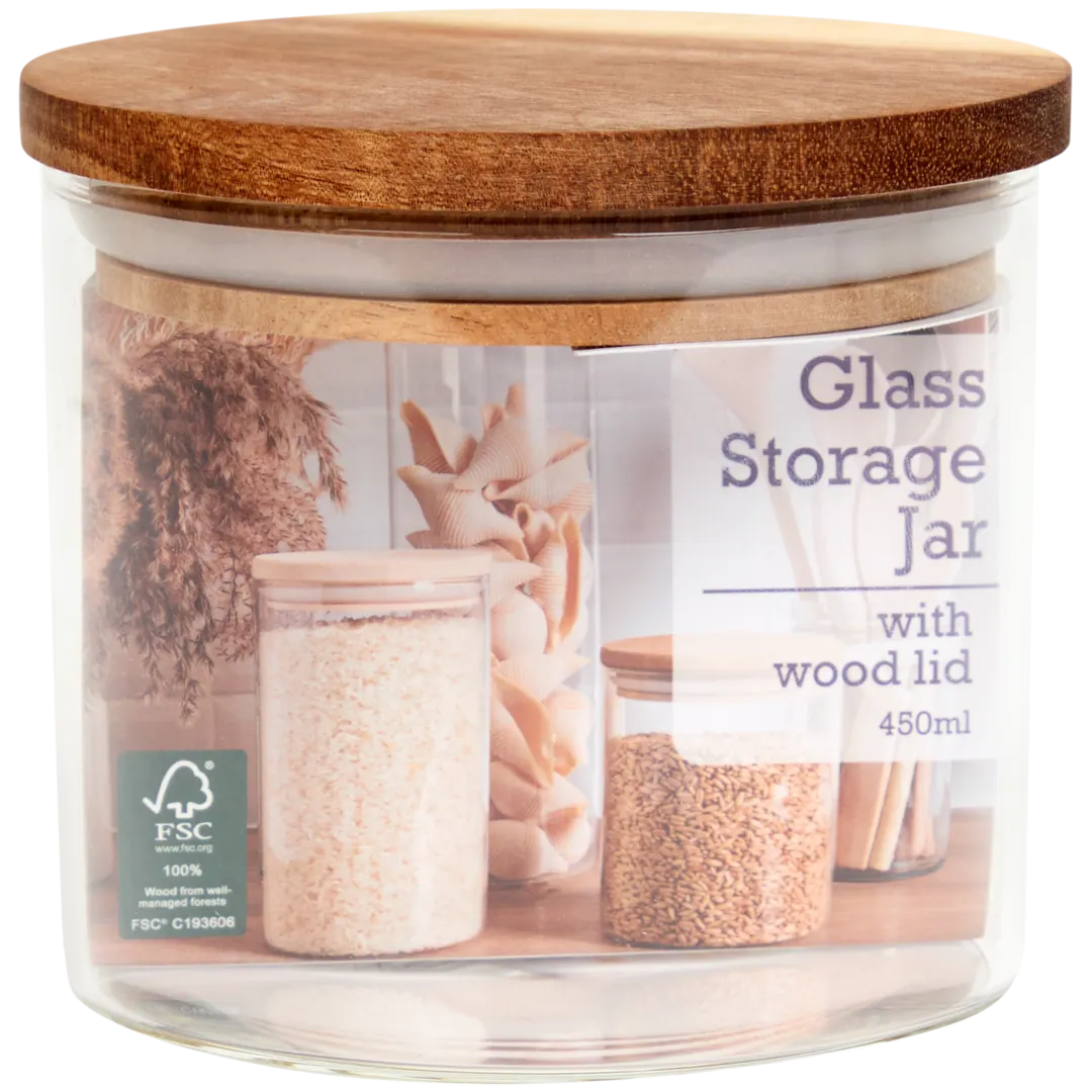 Pot à provisions avec couvercle en bois 3