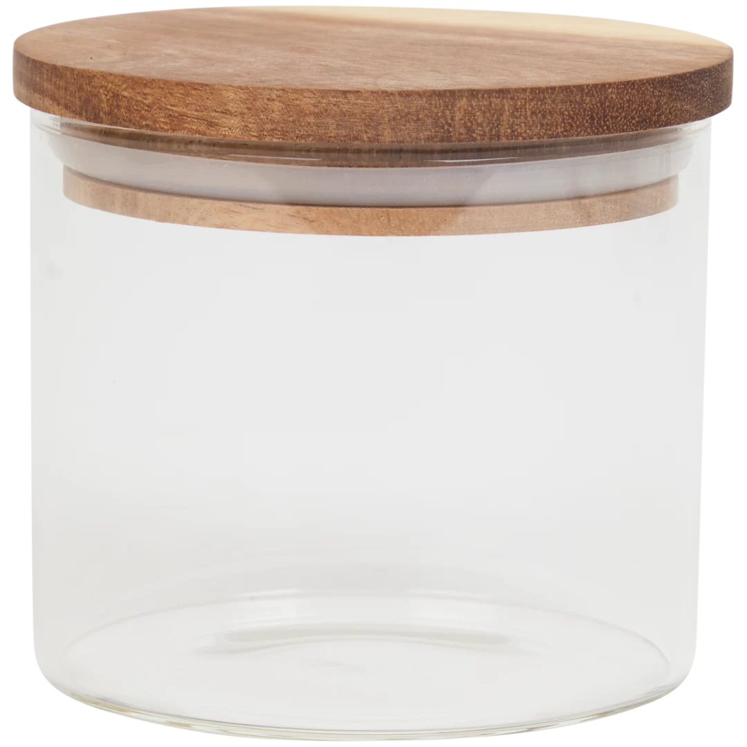 Pot à provisions avec couvercle en bois 1