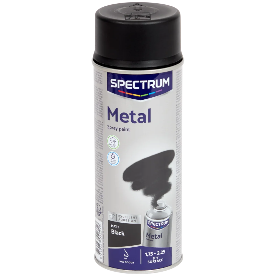 Spectrum spuitverf voor metaal mat zwart 1