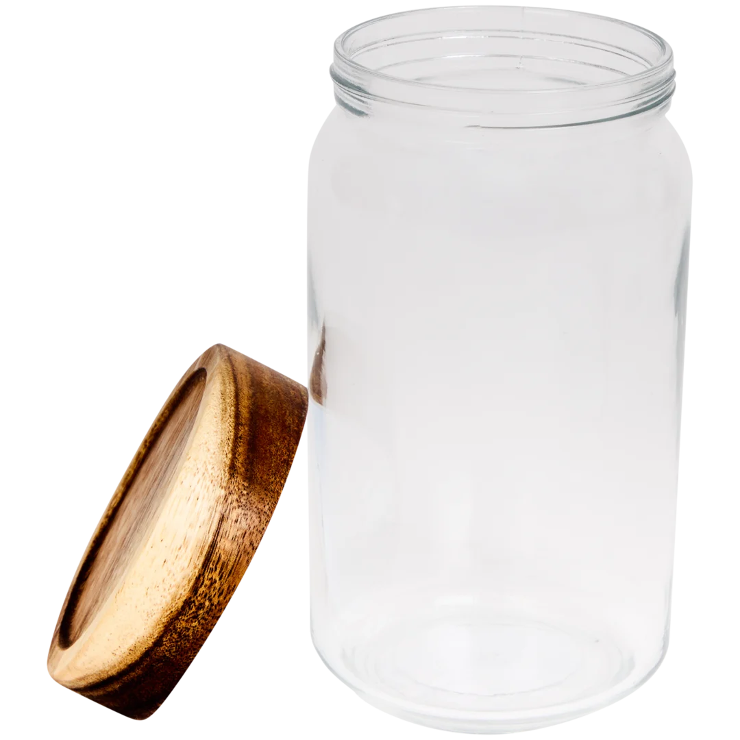 Voorraadpot met acaciadeksel