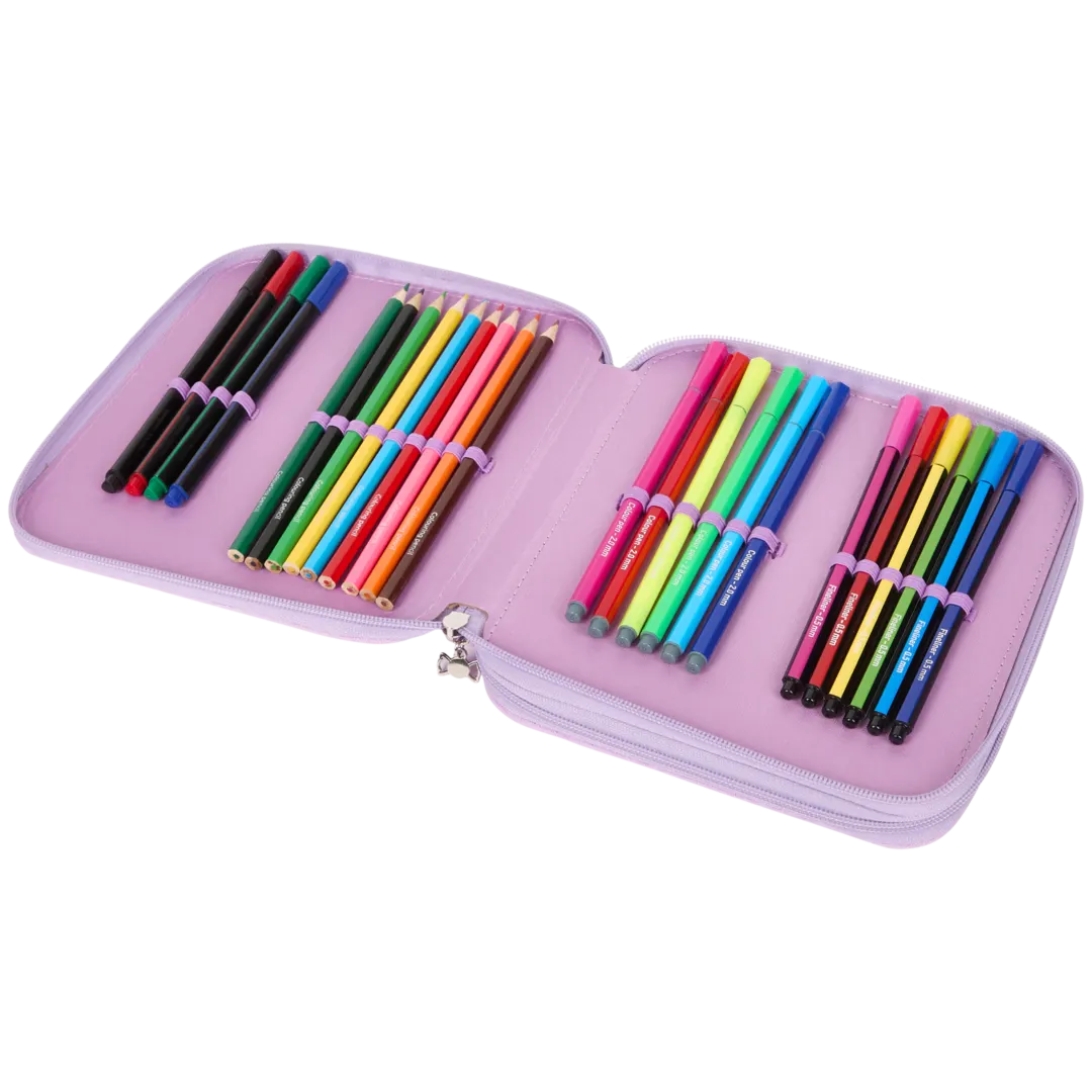 Trousse avec feutres et crayons Candy Summer