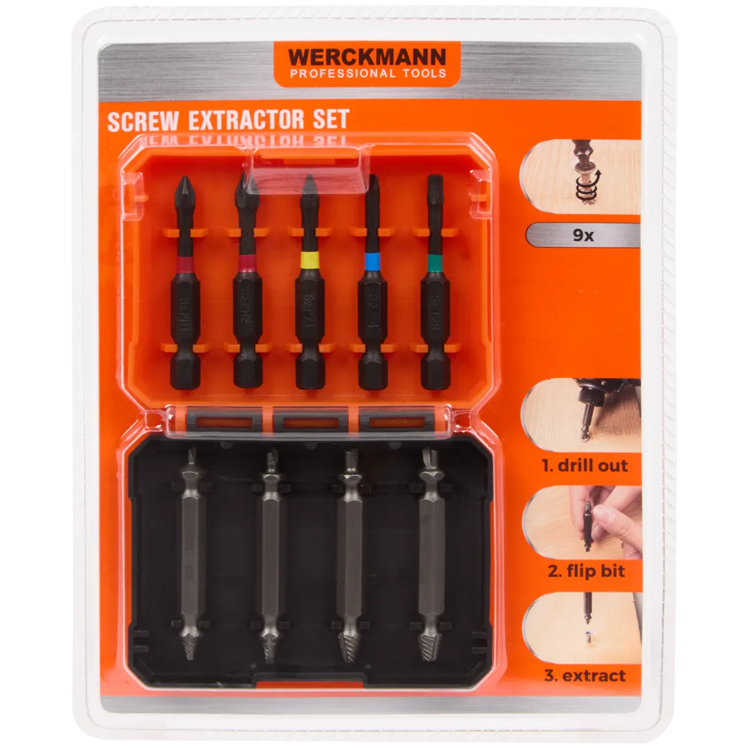 Werckmann schroefverwijder- en bitset
