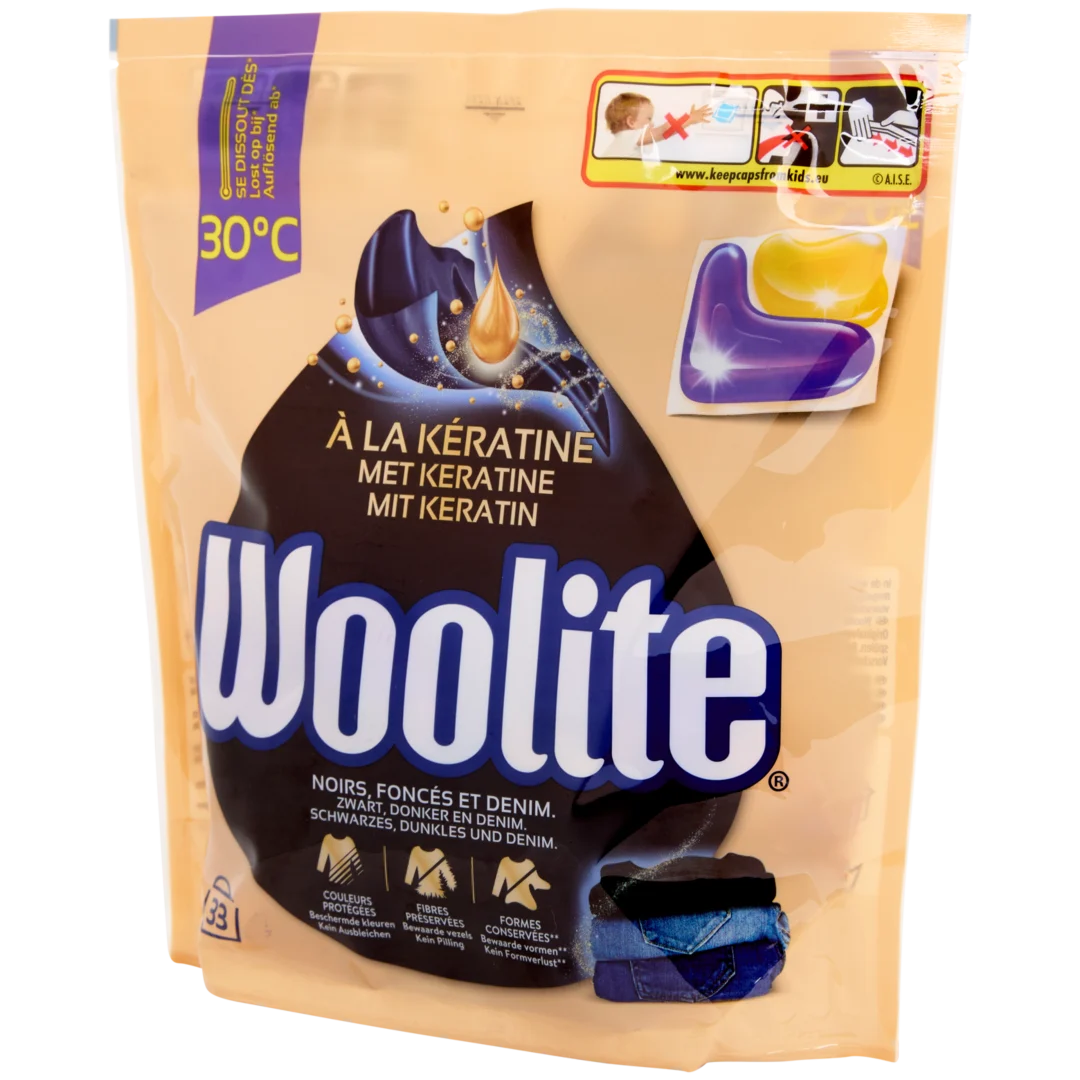 Capsules de lessive Woolite Noir, Foncé & Denim