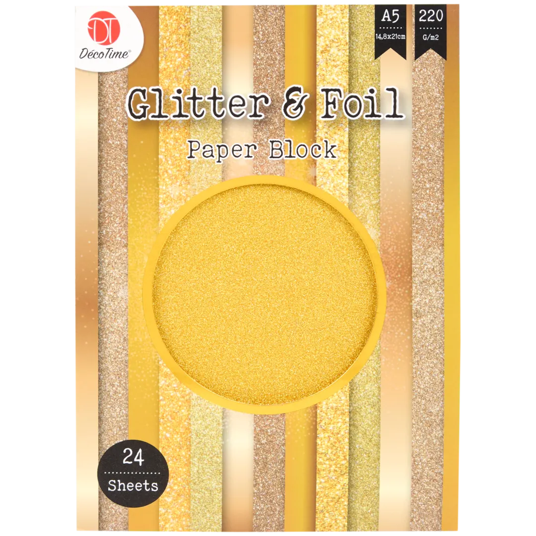 Bloc de papier cartonné métallisé et pailleté DécoTime 3