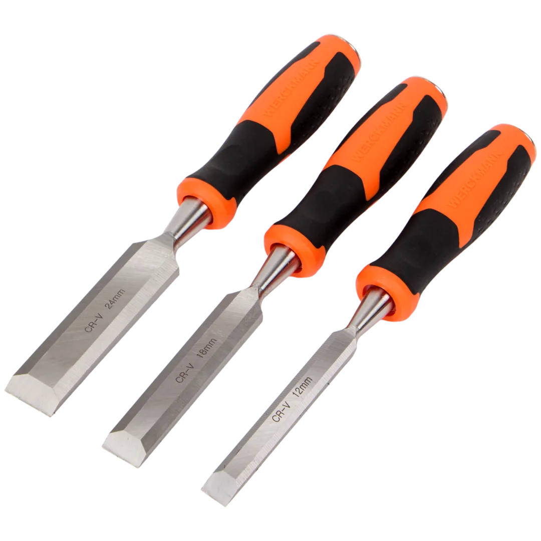 DWHT16063 Set Di Scalpelli Per Legno 4 Pezzi – Acciaio Cromato, Manico Bimateriale