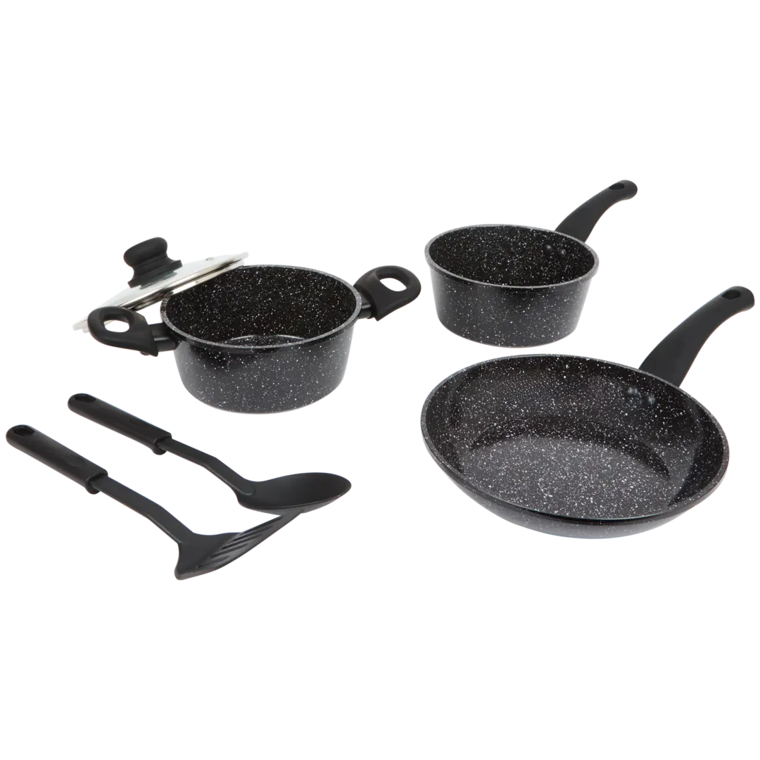 Set di padelle con utensili da cucina Ceramic Marble