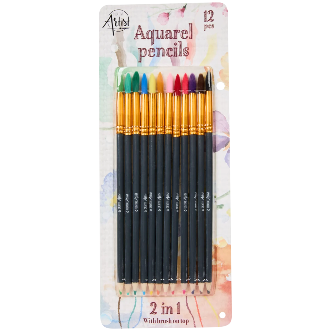 2-in-1 aquarel potloden en penselen