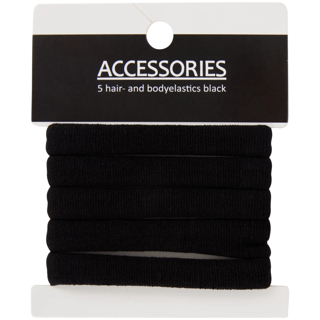 Lot De 5 élastiques à Cheveux Doux - Ne Tire Pas Et Ne Fait Pas Mal - Noir, Marque NEW & BOSS