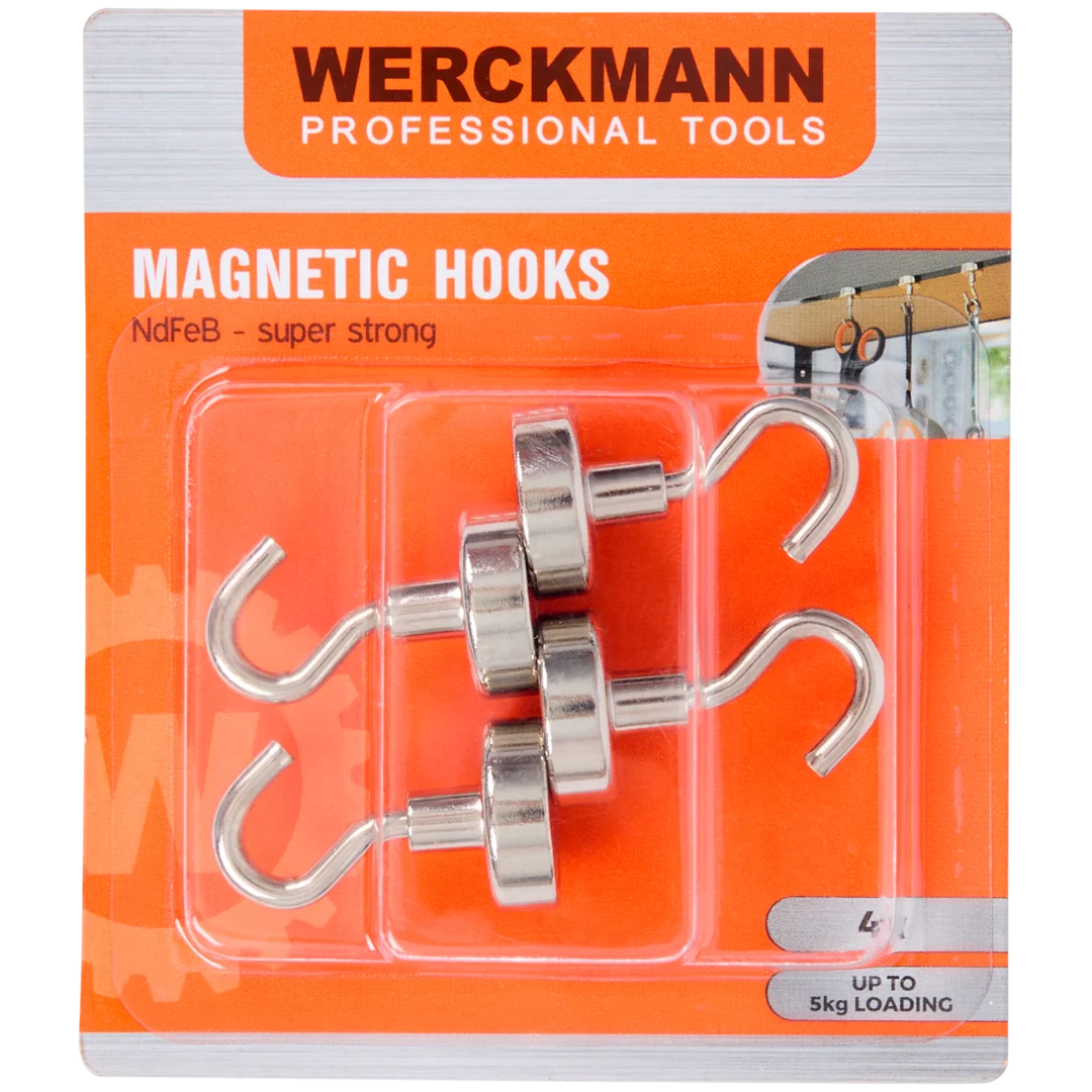 Master Magnetics 07291 Lot De 2 Crochets Magnétiques Puissants (charge 6,3kg)
