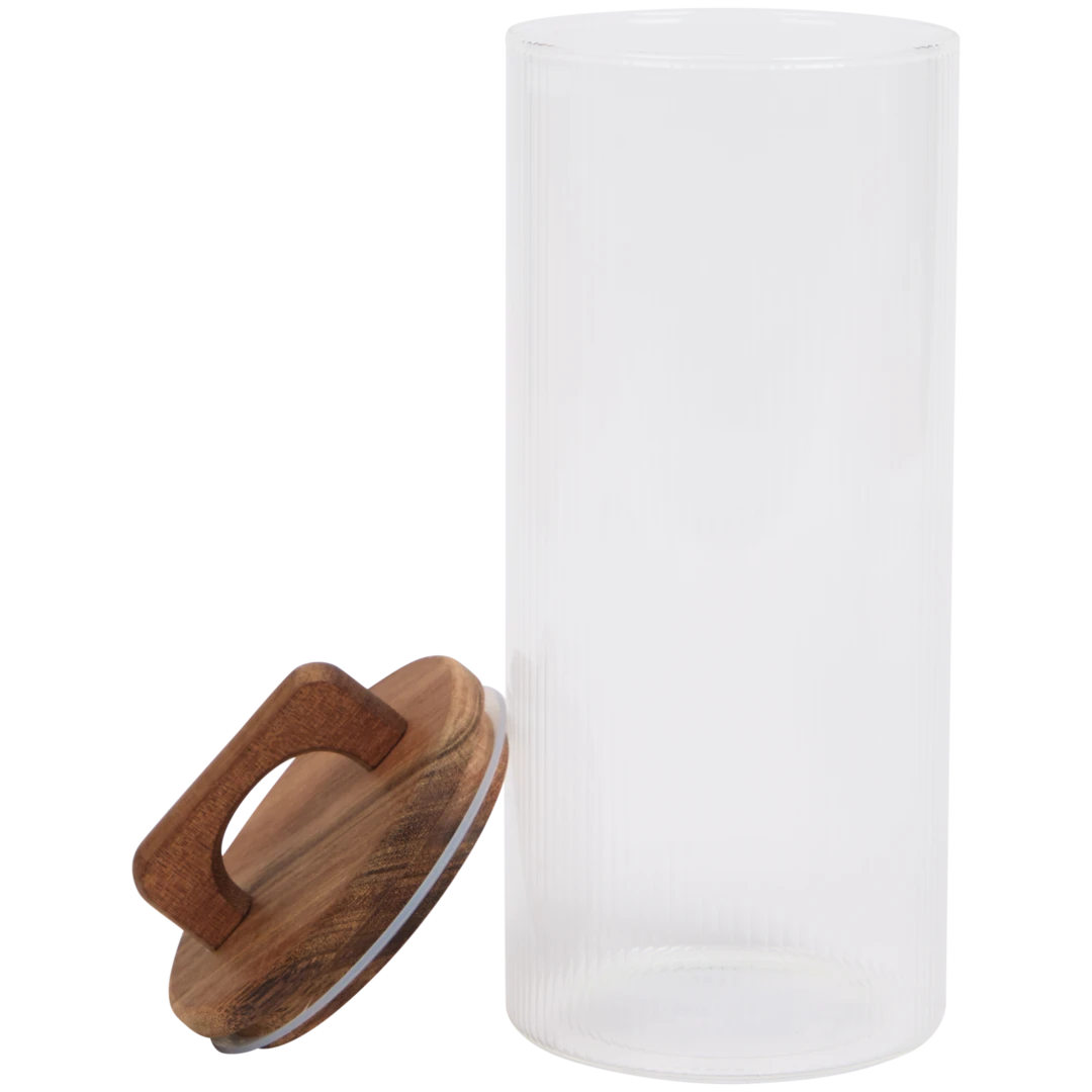 Pot de conservation avec couvercle en bois 2