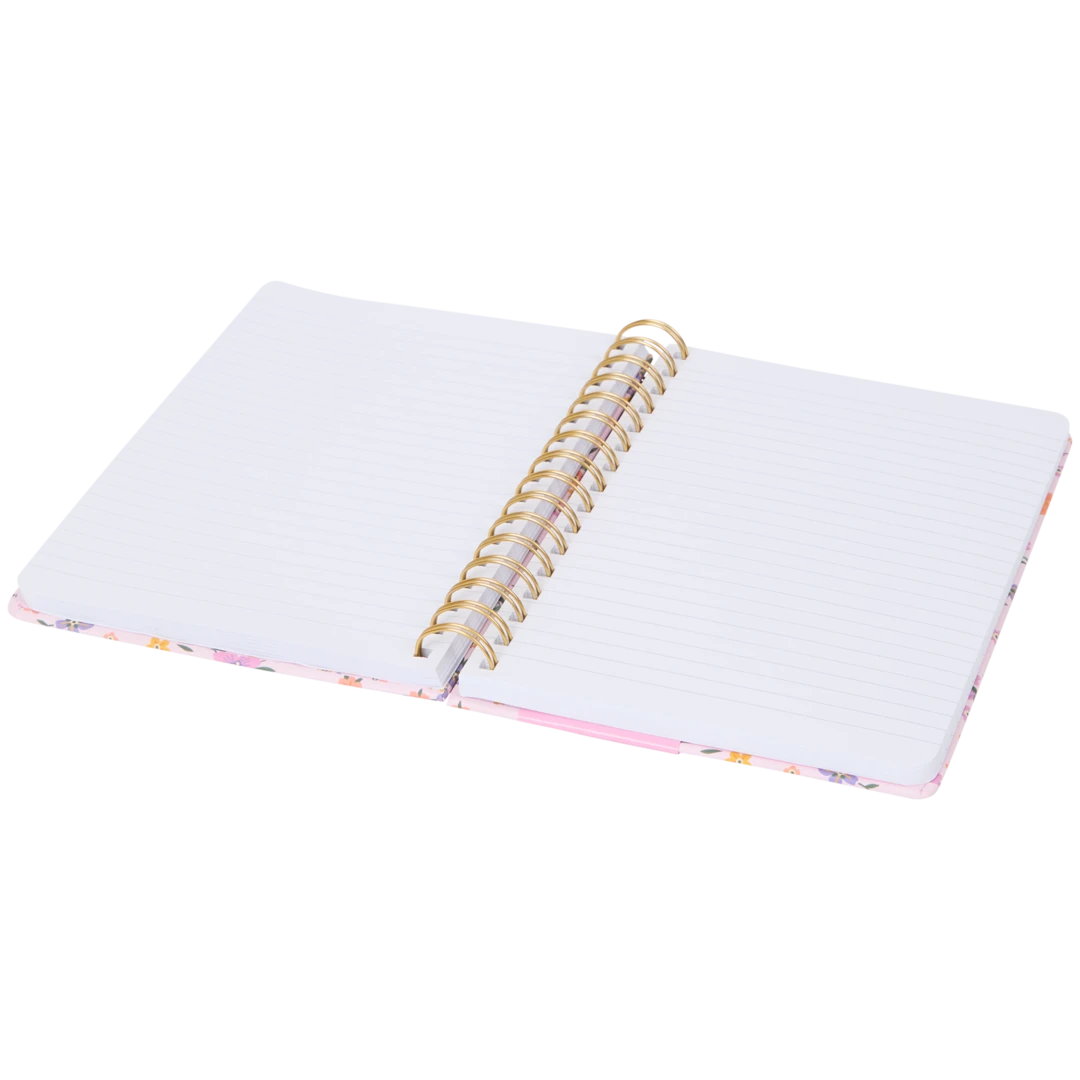 Notitieboek, gelinieerd met elastiek 13x21cm ca. A5, hardcover notebook, notitieblok, notitieboek, dagboek, dagboek voor volwassenen, dames (roze schilderij